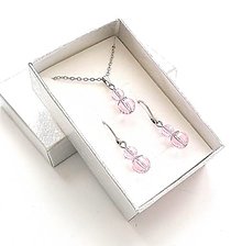 Sady šperkov - Sada brúsené guličky 8/6 mm + oceľ (ružová svetlá) - 16241629_
