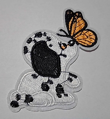 Galantéria - Nažehľovačka Psík s motýľom (NZ419) - 16240873_