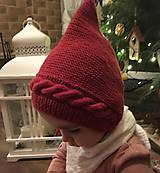 Detské čiapky - Merino čiapka s vrkočom - 16241237_