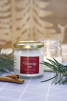 Sviečky - Vianočný SEN -AKCIA- sójová sviečka (Vianočný SEN červený -Vanilka, škorica)) - 16241137_