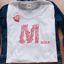 Topy, tričká, tielka - Tričko "Mama" L,XL - 16241089_