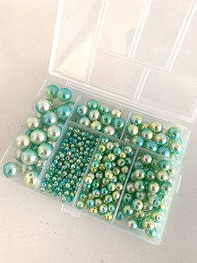 Korálky - Zelené perličky - 16243171_