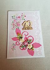 Papiernictvo - gratulačná pohľadnica pre ženu k jubileu 40 rokov - 16243393_