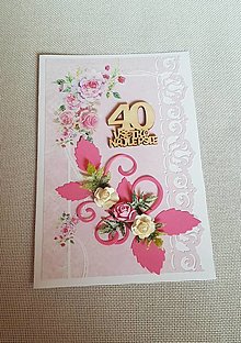 Papiernictvo - gratulačná pohľadnica pre ženu k jubileu 40 rokov - 16243393_