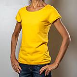 Topy, tričká, tielka - Tričko žltá bavlna - 16242976_