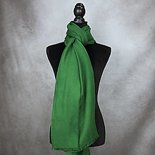 Šály a nákrčníky - Zimný šál z Merino vlny v smaragdovo zelenej farbe - 16242545_
