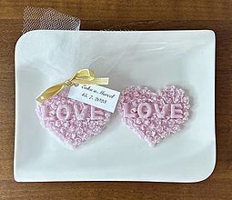 Darčeky pre svadobčanov - Svadobný vonný vosk - srdce Love elegant - 16242794_