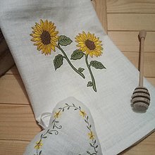 Úžitkový textil - Ľanová utierka slnečnice - 16244492_