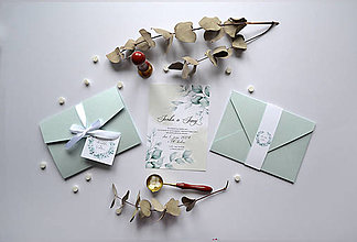 Papiernictvo - Greenery svadobné oznámenie - 16243954_