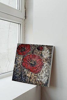 Obrazy - Červené kvety - 16243370_