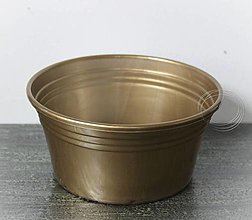 Iný materiál - Dušičky - miska na dušičkové ikebany 22cm plastová, zlatá - 16245299_