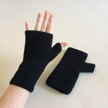 Rukavice - Dámske bezprstové rukavice / viac farieb (Čierna) - 16245346_