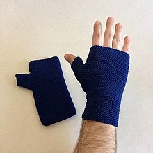 Pánske doplnky - Pánske bezprstové rukavice / viac farieb (Modrá tmavá) - 16245351_