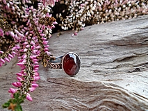 Prstene - Strieborny prsteň Ag 925 Granát - 16246153_