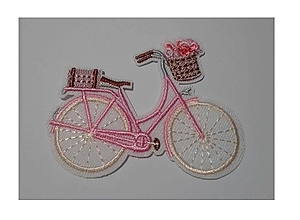 Galantéria - Nažehľovačka Ružový bicykel (NZ435) - 16246529_