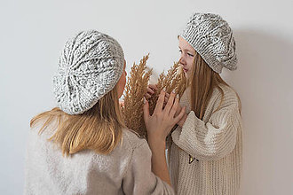 Detské čiapky - Baretka mama&dcéra Pearl - 16246108_