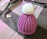 Detské čiapky - Zimné čiapočky (Ružová) - 16245423_