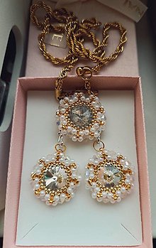 Sady šperkov - Zlato Biely set - 16245637_