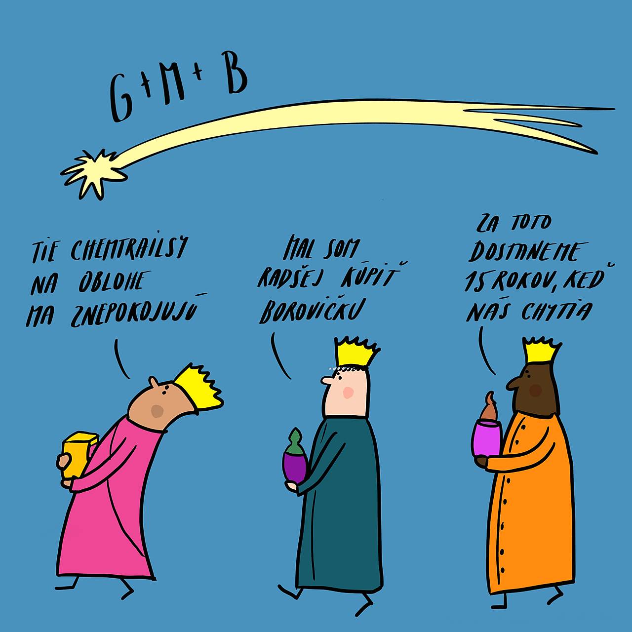 Traja králi,  Giclée Art Print 18x20cm