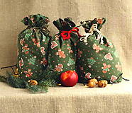 Úžitkový textil - Vianočné vrecká perníčkové zelené - varianty - 16244702_