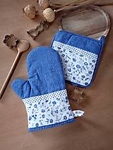 Úžitkový textil - Sada kuch. chňapiek-modrá - 16246729_