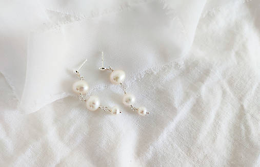 Náušnice - Visiace perlové náušnice - 16247085_