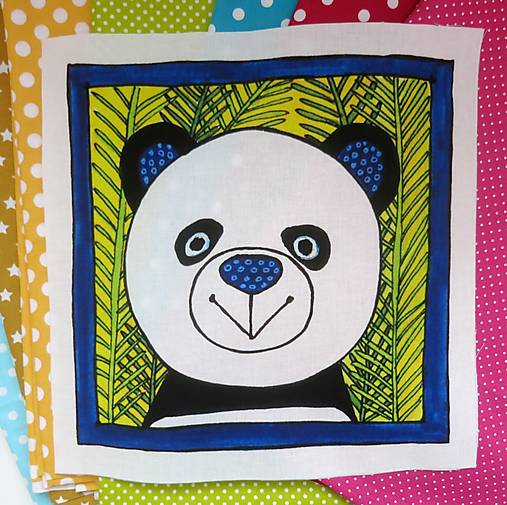 Bavlnený panel UŠI SI SÁM - Zvieratko z exotiky (Panda)