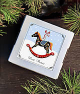 Dekorácie - Drevené vianočné ozdoby - koníky - 16246915_