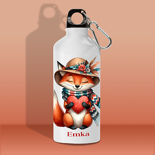 Nádoby - LÍŠKA  fľaša s ľubovoľným menom pre deti - 16247348_