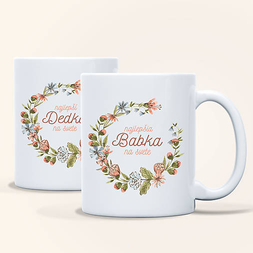 Nádoby - NAJLEPŠIA BABKA / DEDKO (STARKÁ / STARKÝ) double set keramických hrnčekov (Babka - Dedko) - 16247359_