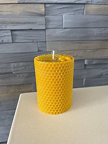 Sviečky - Sviečka včelí valec zo včelieho vosku - 16248459_