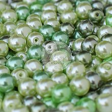 Korálky - (4905) Sklenené perly, 8 mm - 20 g (cca 30ks) - 16249877_