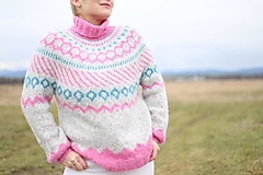 Svetre a kardigány - PRIADKA pletený sveter s nórskym vzorom - 16249762_