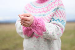 Svetre a kardigány - PRIADKA pletený sveter s nórskym vzorom - 16249765_