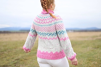 Svetre a kardigány - PRIADKA pletený sveter s nórskym vzorom - 16249763_