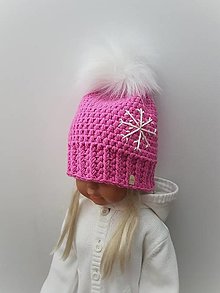 Detské čiapky - Zimná dievčenská čiapka VLOČKA - 16250445_