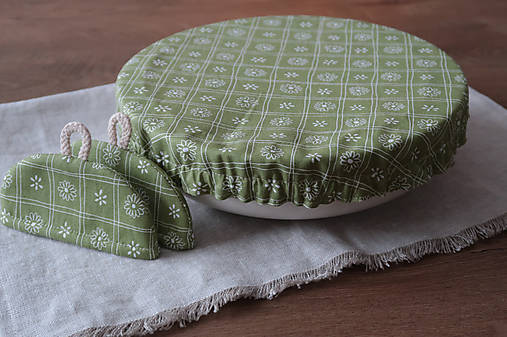 Úžitkový textil - Sada kryt na misu 26 cm a minichňapky - 16249838_