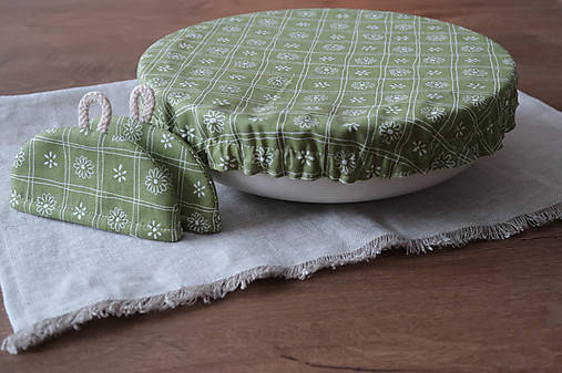 Úžitkový textil - Sada kryt na misu 26 - 28 cm a minichňapky - 16249840_