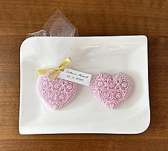 Darčeky pre svadobčanov - Svadobný vonný vosk - srdce s ružami elegant - 16250568_