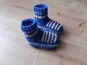 Detské topánky - Pletené detské papučko-ponožky (22-23 - Pestrofarebná) - 16252832_