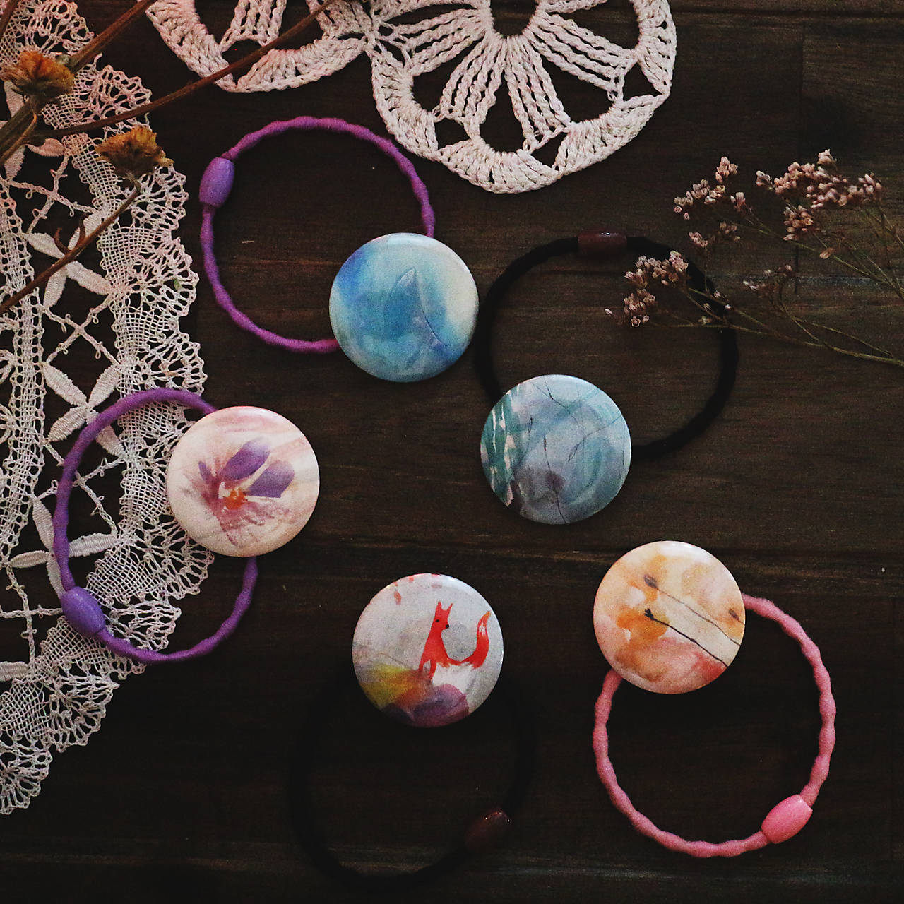 Gumičky do vláskov/ buttonky s gumičkou