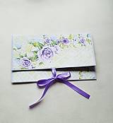 Papiernictvo - obálka na peniaze s fialovými ružami - 16252002_