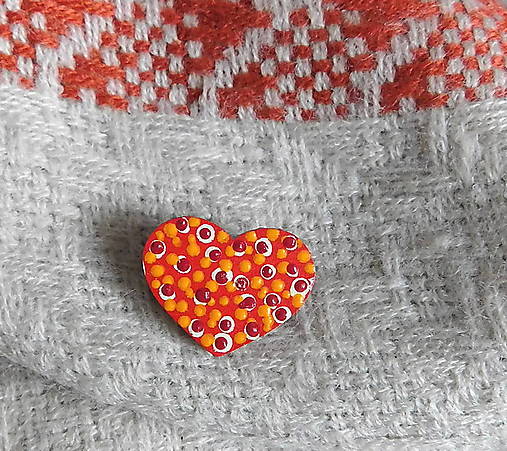 Brošne - drevená brošňa bublinky v srdci - 16253210_