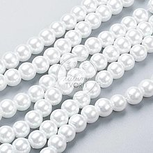 Korálky - (3690) Sklenené perličky, 6 mm - 10 g (cca 35 ks) - 16251676_