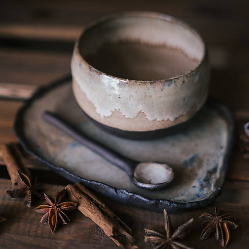 Nádoby - Matcha set tmavá kamenina II. - 16253840_