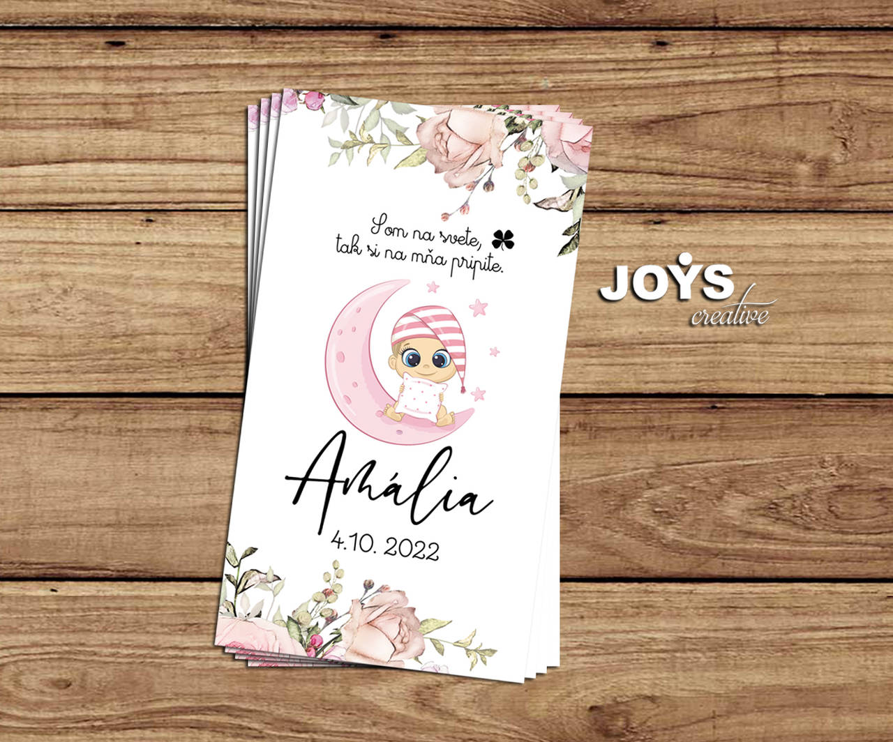 Samolepiaca etiketa "radostník" na víno/pálenku  (pre dievčatko)