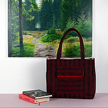 Veľké tašky - Veľká taška červeno-čierny pásik - 16252488_