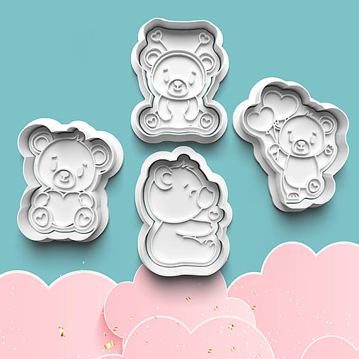 Príbory, varešky, pomôcky - Valentín – Vykrajovačky s pečiatkou 504 (Valentín – Sada 4ks vykrajovačiek s pečiatkou 0504-SET) - 16251353_