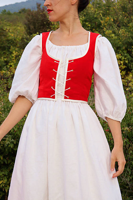 Topy, tričká, tielka - Zamatový korzet Papaver - 16255315_