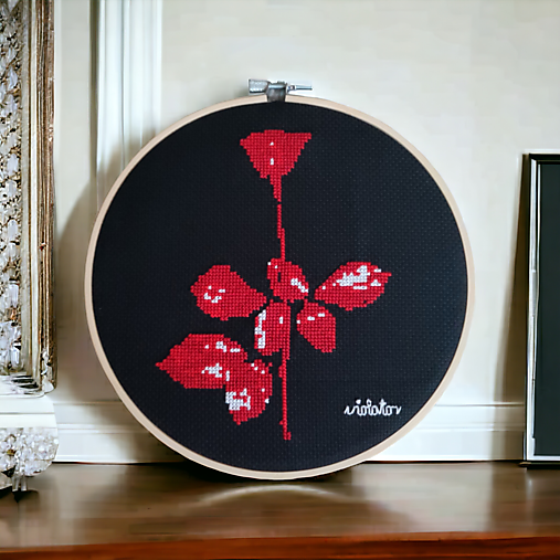 Dekorácie - Vyšívaný obraz - Violator *Depeche Mode* - 16256486_